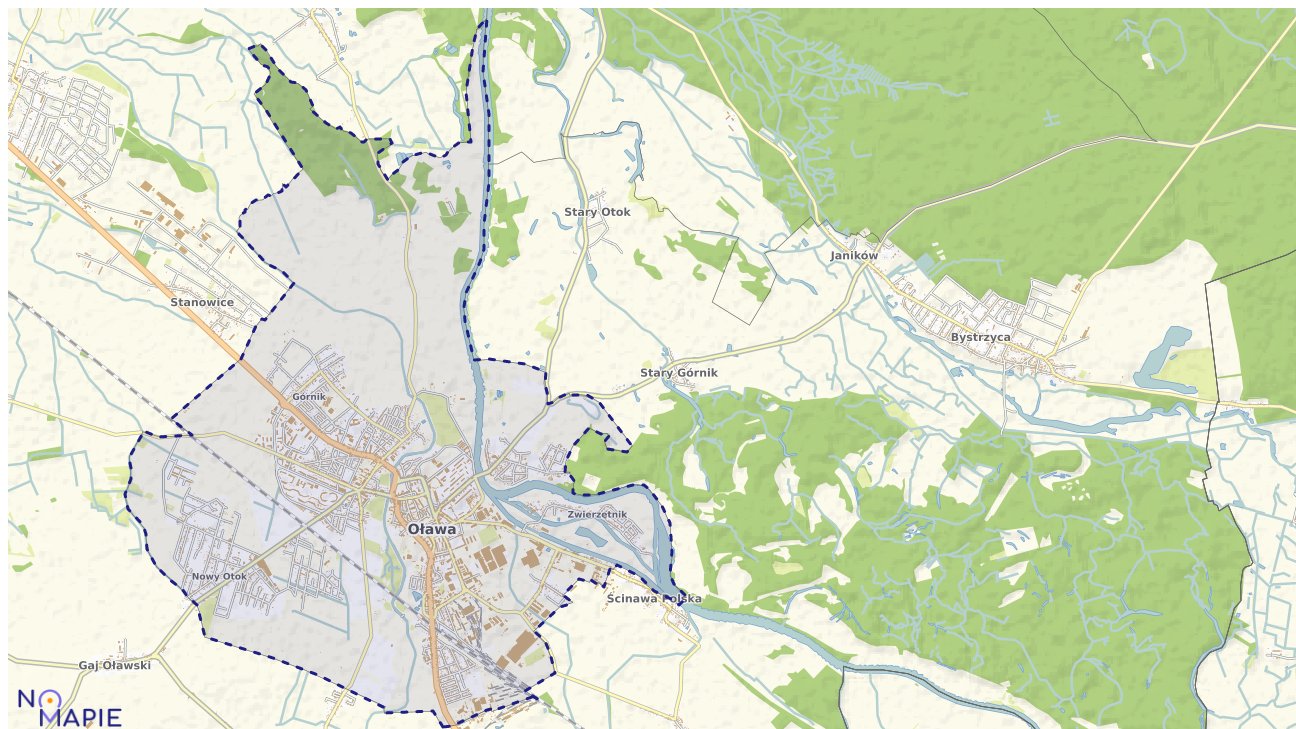 Mapa obszarów ochrony przyrody Oławy